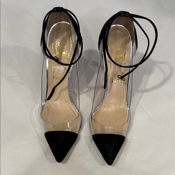 Christian Louboutin Shoes - Christian Louboutin Black and Clear Pointed Heels